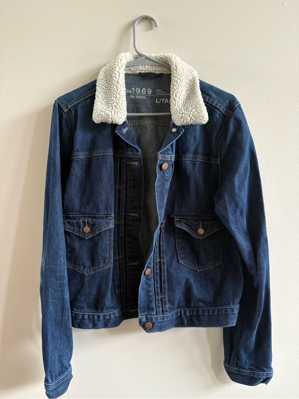 1969 Denim Jacket with White Sherpa Collar